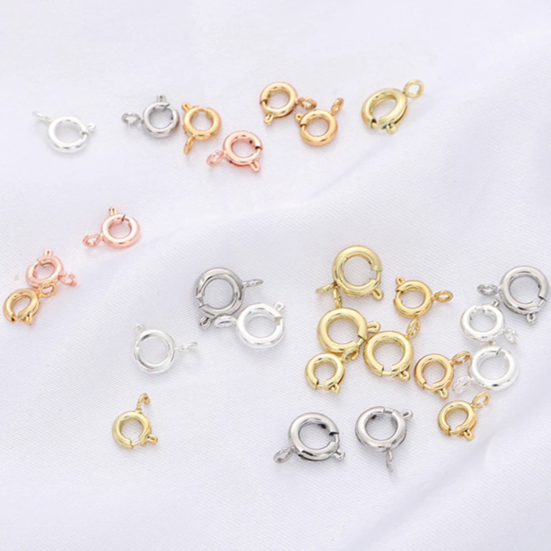 4pcs Stainless Steel Round Spring Ring Clasps DIY Clavicle Necklace Hooks  Jewelry Making 8 Connectors Findings Bracelet Supplies - AliExpress