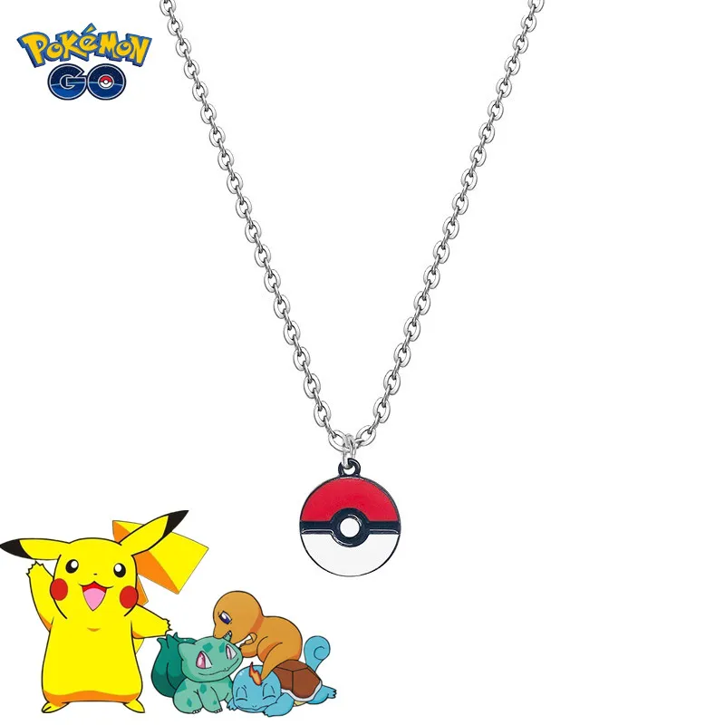 Pokemon Pikachu Anime Figure Cartoon Ciondolo Collana Mentale Giocattoli Pokemon Ball Modello Maglione Catena Kawaii Pikachu Collana Regali