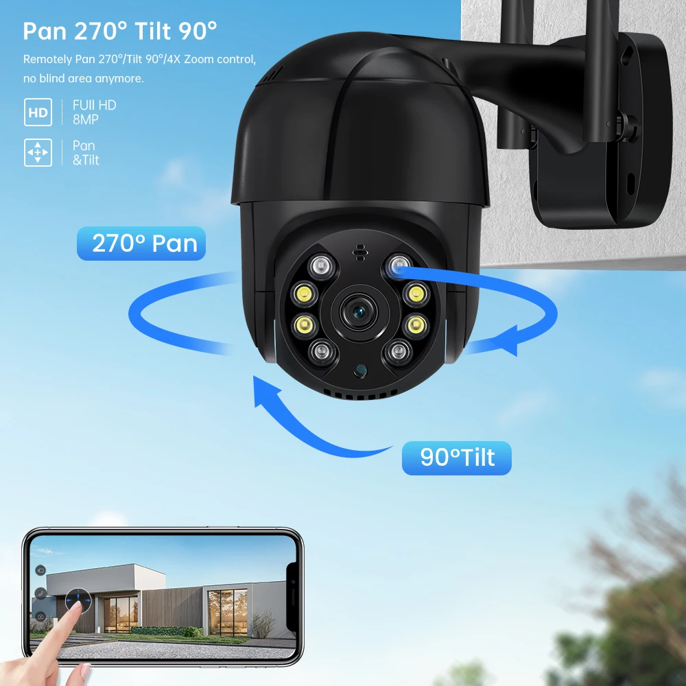 5MP PTZ IP Camera Wifi Outdoor AI Human Detection Audio 1080P Wireless  Security CCTV Camera P2P RTSP 4X Digital Zoom Wifi Camera - AliExpress