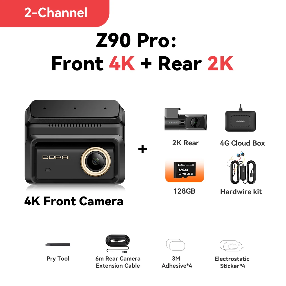 داش كام دي دي باي برو DDPAI 4K Dash Cam Z90 Pro كا...