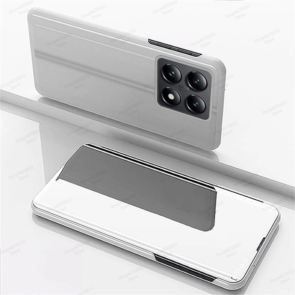 Luxury Mirror Flip Shockproof Leather Phone Case Cover