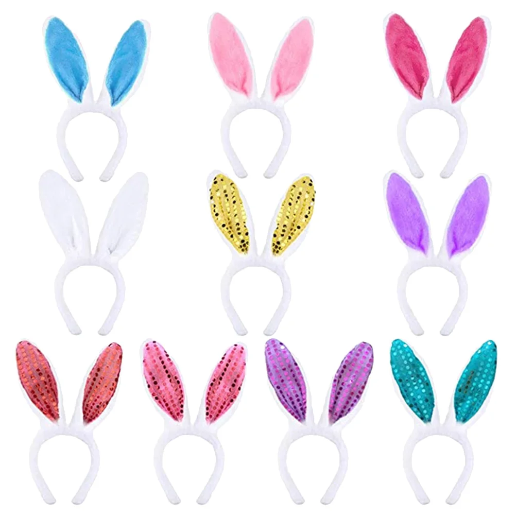 

Toyvian Easter Bunny Ears Headbands Plush Bunny Costume Sequin Hairbands Cute Rabbits Ears Hairbands Girls Party Favors