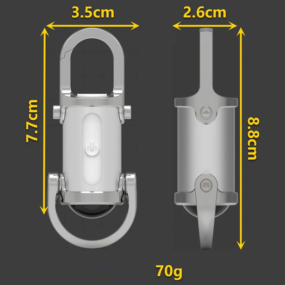 Lampe torche porte-clés led multifonction rechargeable usb-c_voghion.com