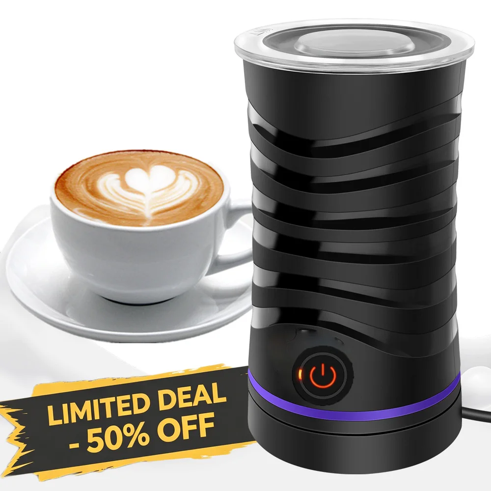 Mousseur à lait électrique automatique 4 en 1, adapté pour la mousse de lait chaude et froide, latte, cappuccino, macchiato, noir 1 Mousseur à lait électrique automatique 4 en 1, adapté pour la mousse de lait chaude et froide, latte, cappuccino, macchiato, noir 1