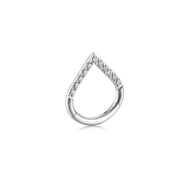 Nose Piercing Ring Hinged Segment Zircon Septum Piercing Clicker Opal Ear Cartilage Tragus Helix Lip Nariz Pircing Cuff Goth