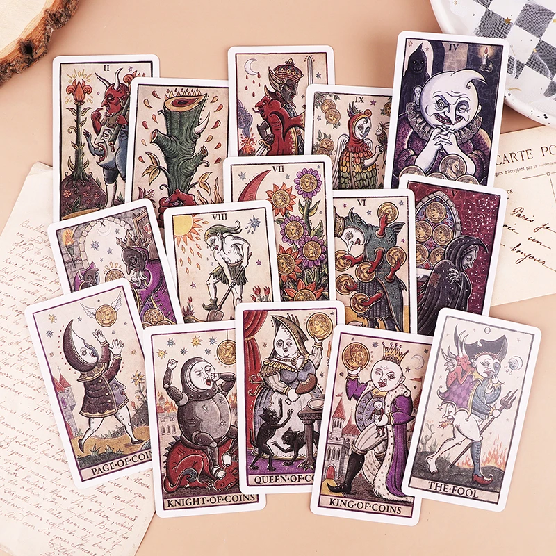 Della Luna Tarot Cards Fortune-telling Oracle Divination Edition Creativity Illustrated English Version Moon Board Game Deck