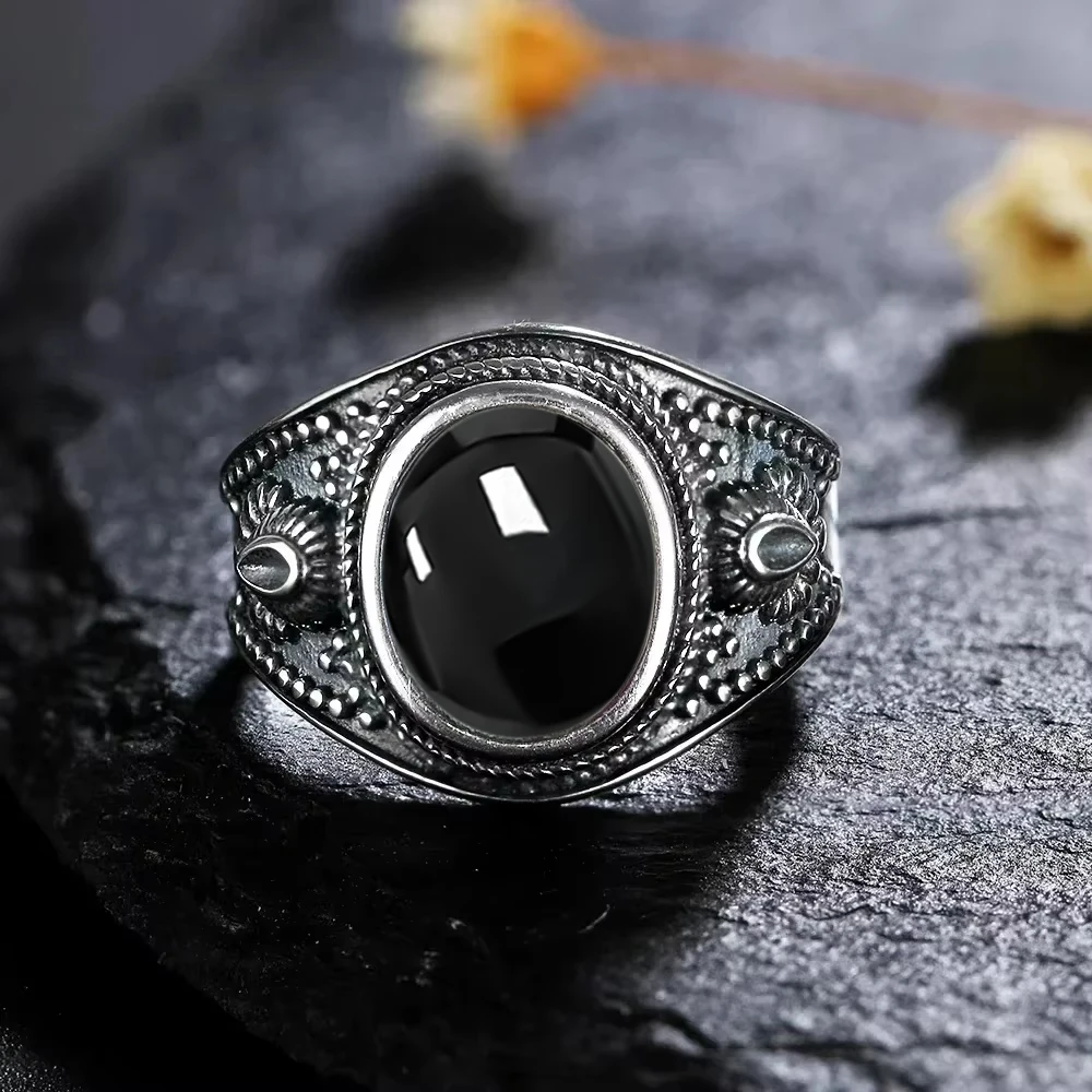 アクセサリー vintage silver 925 onyx ring Black Onyx Ring, 925 Sterling Silver Ring, Handmade Ring