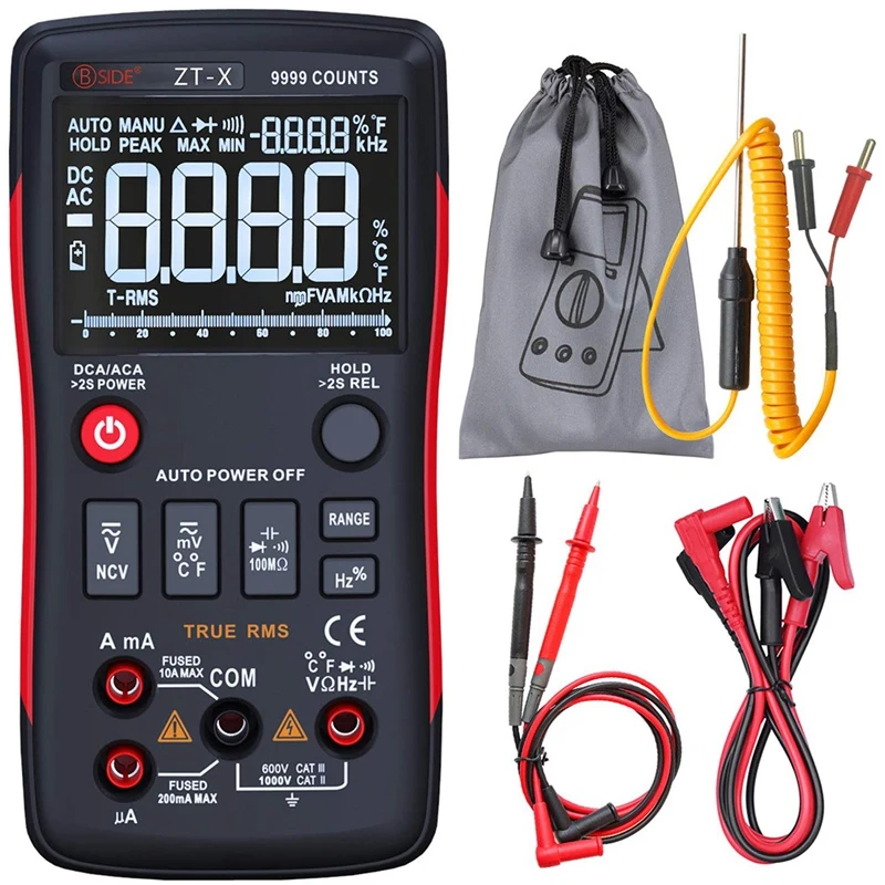 

BSIDE 1Set ZTX Digital Multimeter T-RMS Auto Range EBTN LCD DC/AC Voltmeter Ammeter Current Capacitor Multimeter