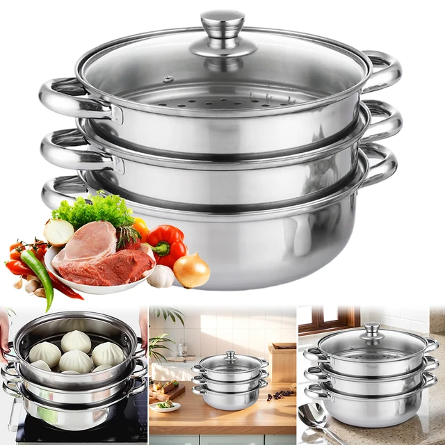3-Tier Stainless Steel Steamer 4