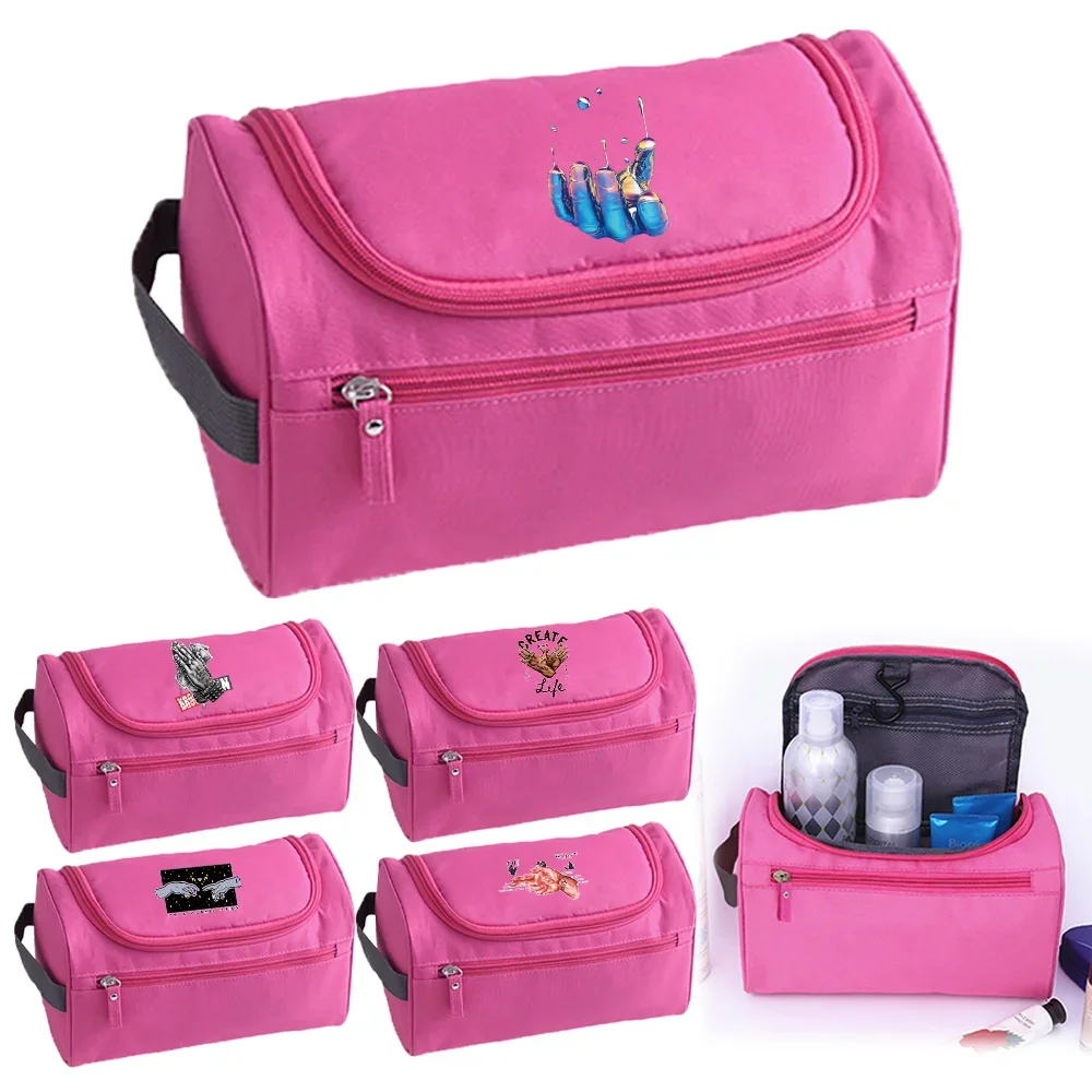 

Косметичка для макияжа, дорожные сумки для туалетных принадлежностей, серия с забавным рисунком для рук, водонепроницаемая косметичка, косметичка, подвесной органайзер для косметики