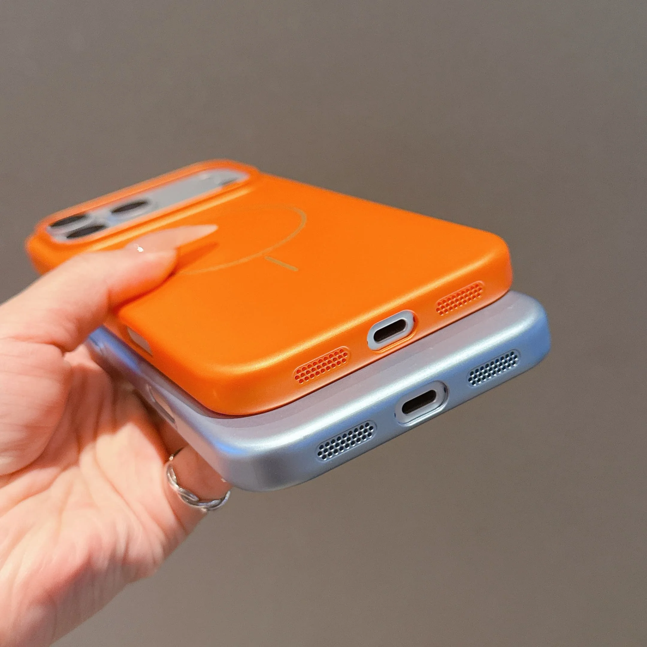 Sleek Metallic Magnetic Phone Case with Wireless Charging & Shockproof Protection