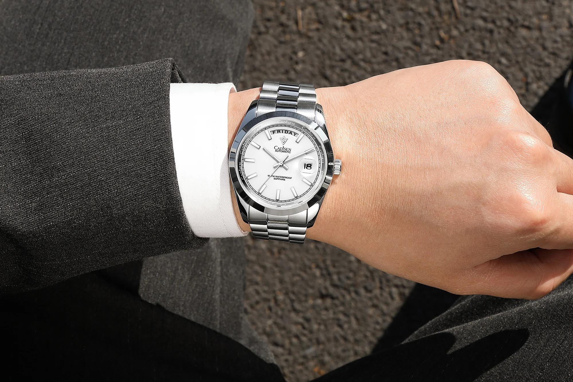 CADISEN Watch for Men 2022 New C8203 Japan Miyota-8285 Movement Mechanical Watches Stainless Steel Waterproof Automatic Watches