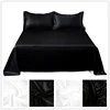 Bonenjoy 1 pc Bed Sheet for Summer Ice Cool Fabric Top Sheets Satin Smooth Flat Bed Sheet for Double Bedding (no pillowcase) 2