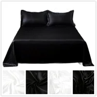Bonenjoy 1 pc Bed Sheet for Summer Ice Cool Fabric Top Sheets Satin Smooth Flat Bed Sheet for Double Bedding (no pillowcase) 2