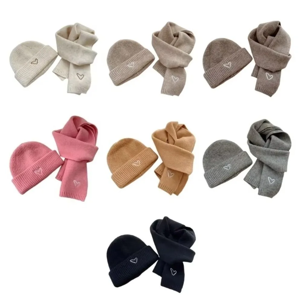 Kids Warm Fleece Scarf Hat Set for Outdoor Sports