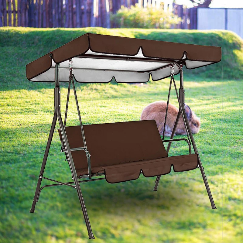3-Seat Swing Seat and Ceiling Cover Garden Swing Hammock Tent Waterproof UV Protection Courtyard Cover (not include swing) swing cover