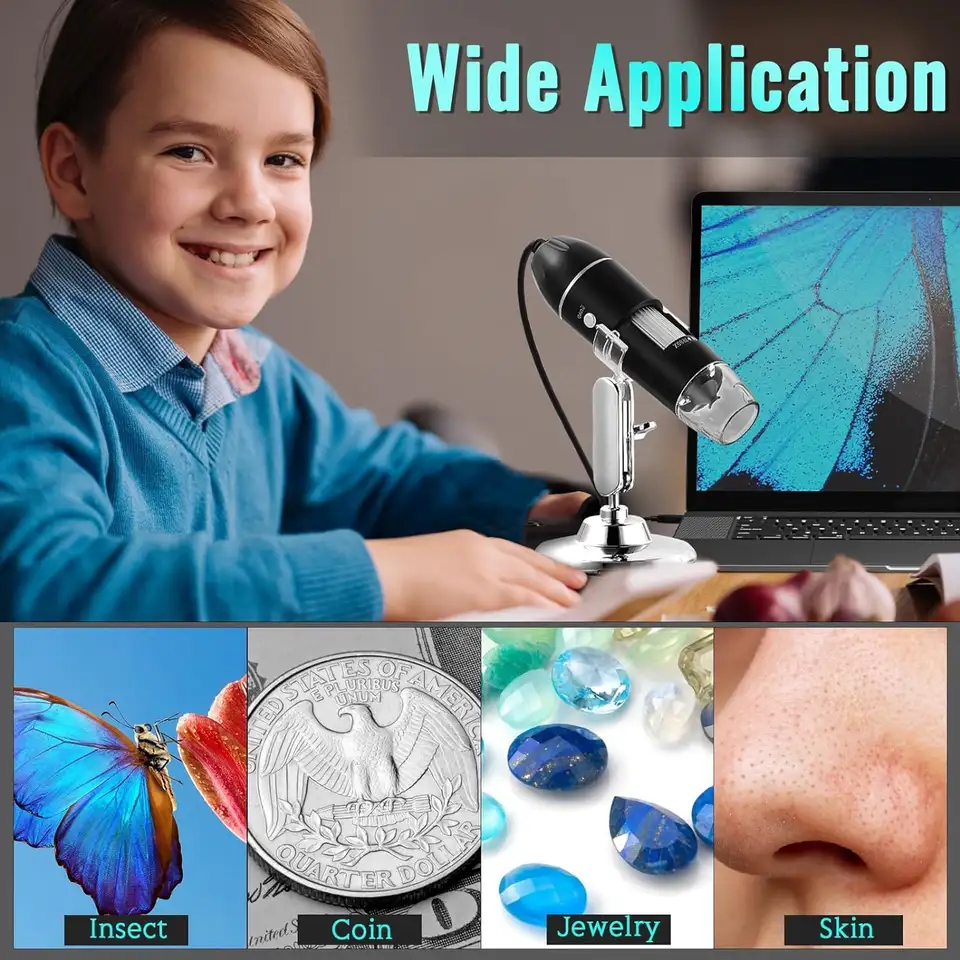 Hayve 1600X USB Microscope 1080P HD Soldering Microscope with 8LEDs Compatible with Android, Mac, Windows (X4) image 5