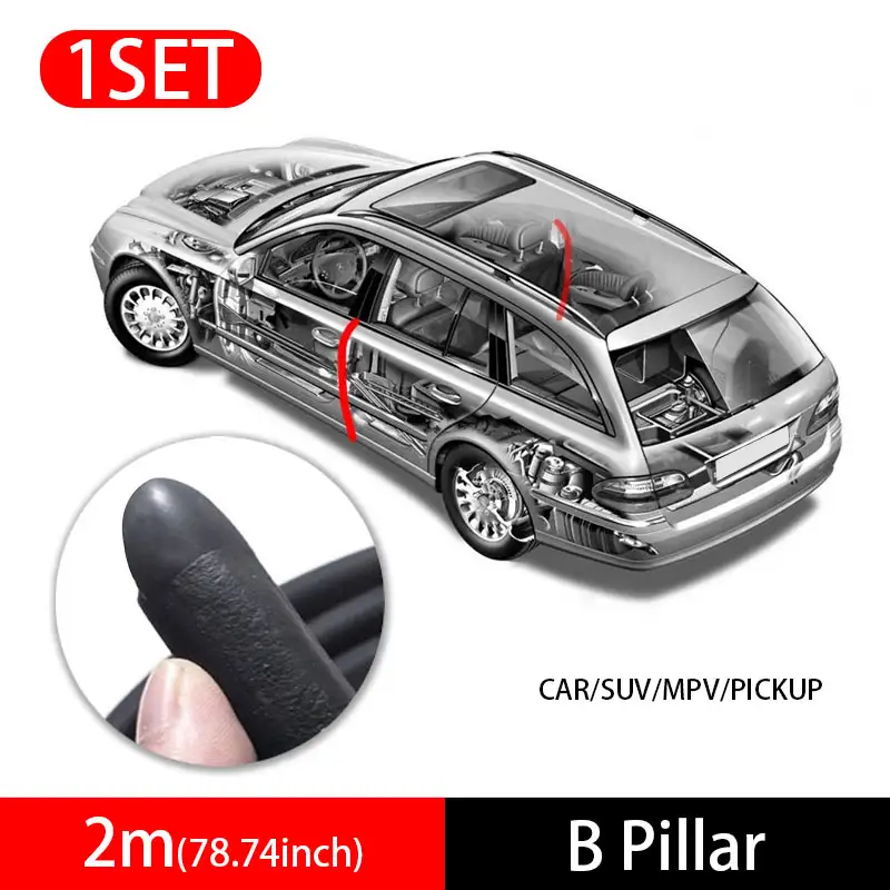 SEAMETAL Rubber Car Door Edge Seal Strip Universal B-Pillar Weatherstrip Auto Sealant Strip Noise Insulation for Car Sedan SUV - Image 7