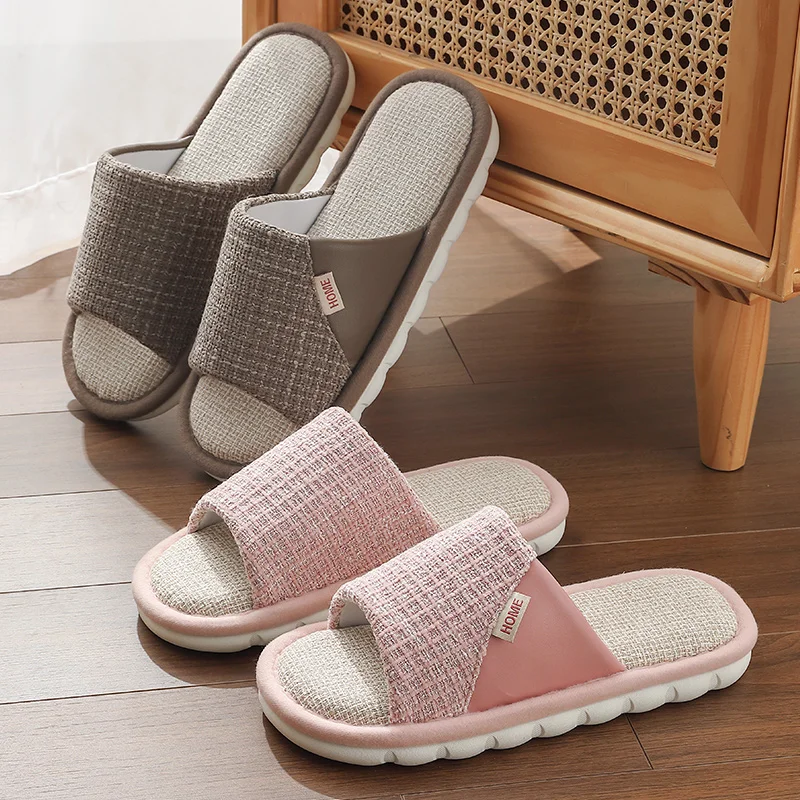 Breathable Open Toe Slippers - Non-Slip Indoor Slides for Men and Women
