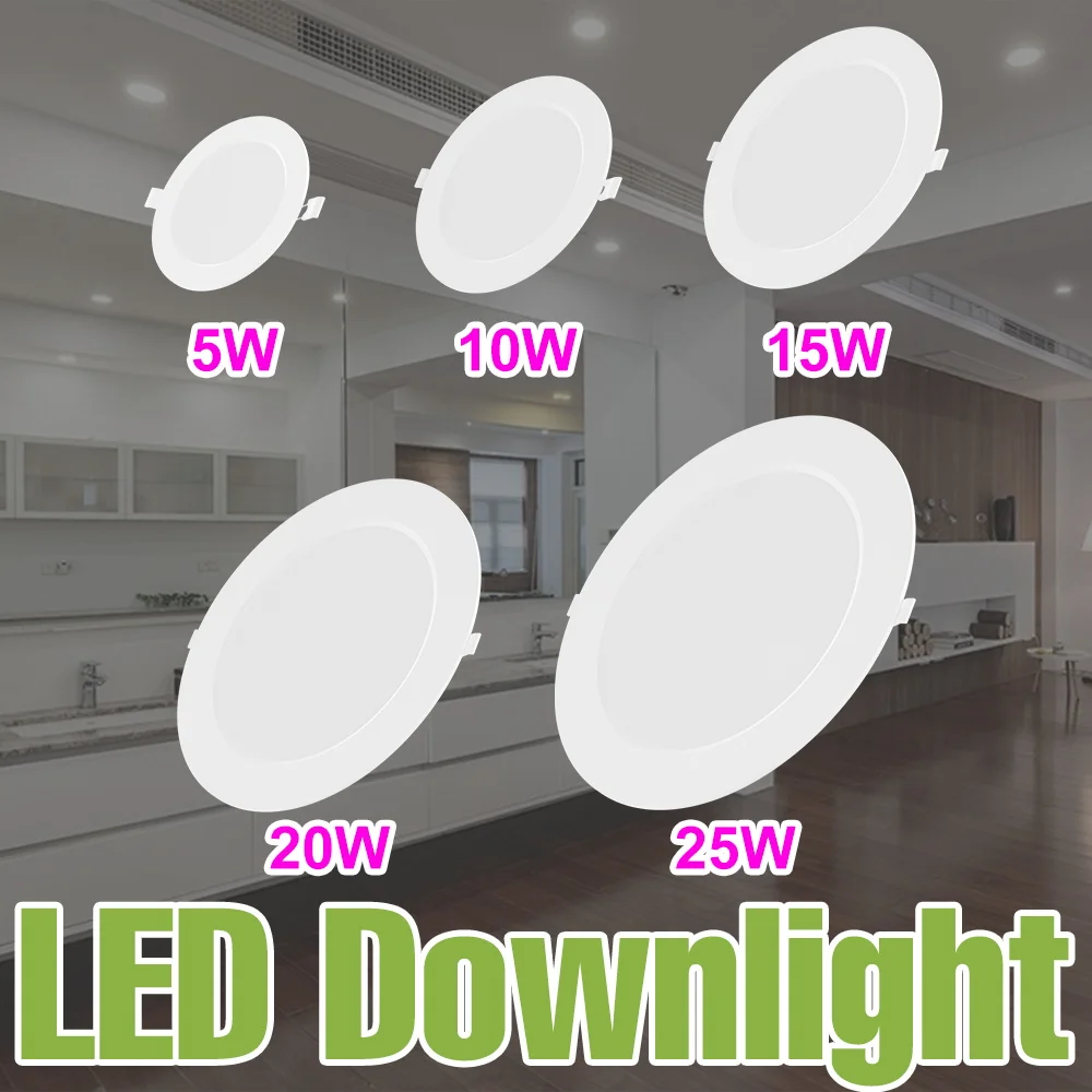 25W LED 다운라이트 실내 초박형 원형 패널 조명 220V 천장 매립형 스포트..
