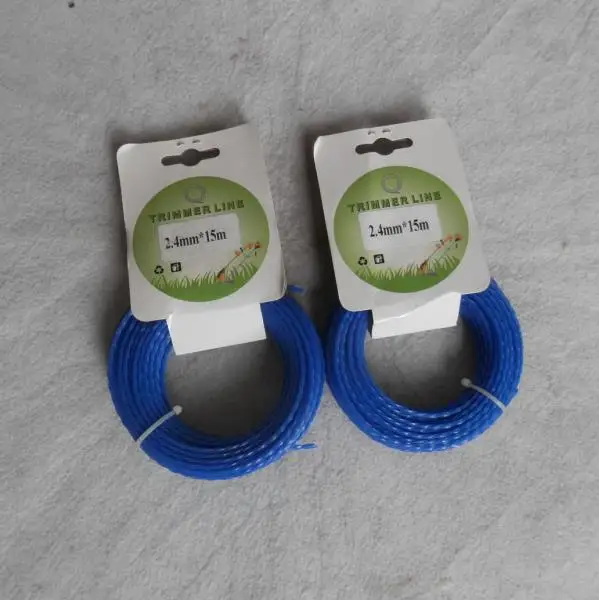 GRASS TRIMMER NYLON LINE 2.4MM /0.095" X 15M 50FT SQUARE TWISTED CARD PREMIUM GRADE STRIMMER HEAD CORD WIRE