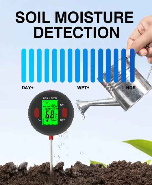 Testeur de sol PH 5 en 1, testeur d'humidité, kit de testeur de sol végétal  avec testeur d'acidité de la lumière et de l'humidité pour les fleurs -  AliExpress