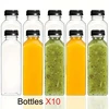 10pcsPlastic Juice Bottles Long-Lasting, Spill-Proof, Milk, and More - Easy Cleaning and Refilling Clear Water Bottle Portable ﻿ 4