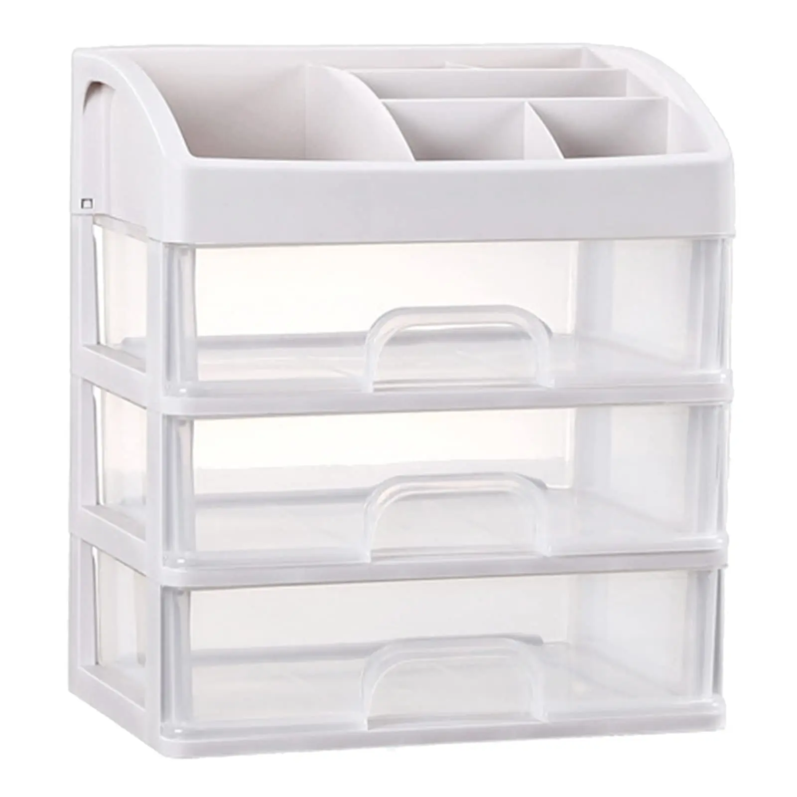 Desktop Storage Boxes With Draws for Vanity Skincare Cosmetics Organizer for Makeup Eyeshadow Brushes Lipstick Dresser Bathroom 4