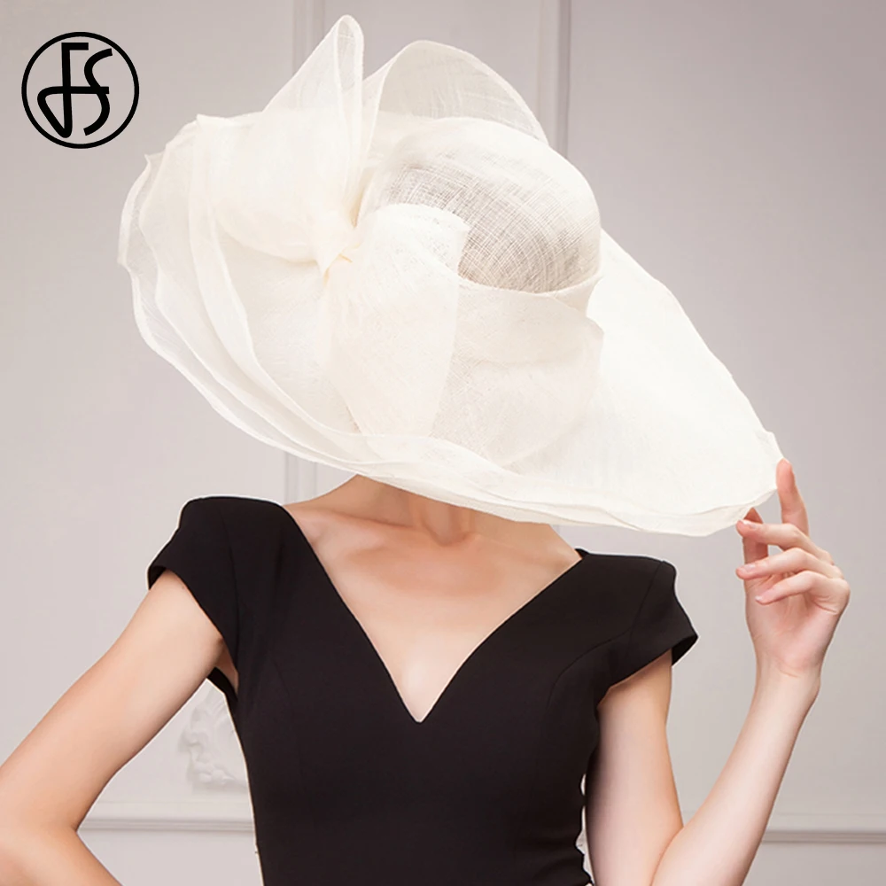 FS Red Fedoras Beige Top Hats For Women Wedding Elegant
