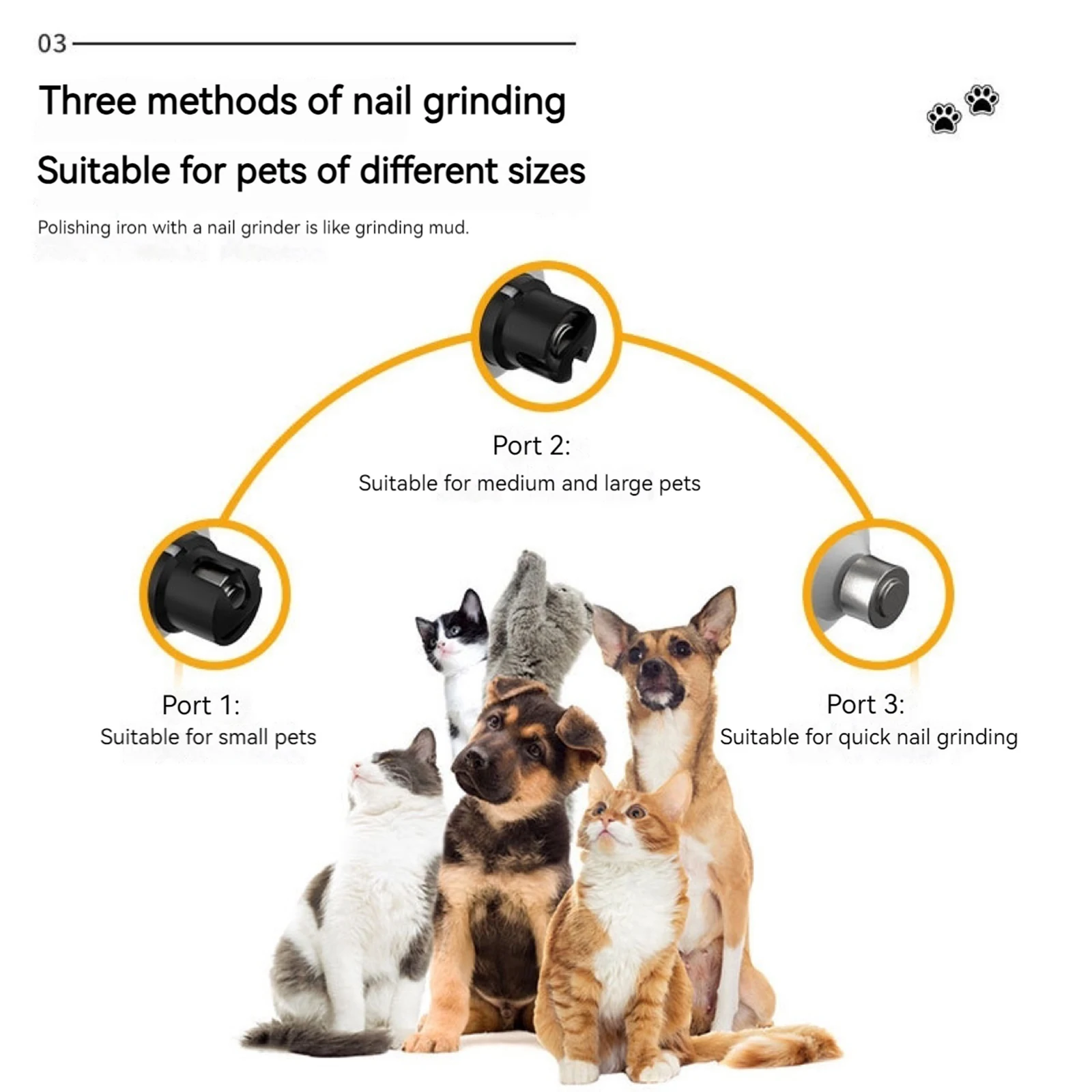 Electric Pet Nail Grinder Rechargeable Dog Nail Trimmer Quiet Cat Nail Grinder Suitable for Small Middle Large Dogs and Cats