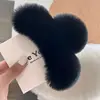 Extra Large Real Rabbit Fur Hair Claw Cute Women's Headwear Winter Trendy Fluffy Hair Accories Korean Sle Hair ips