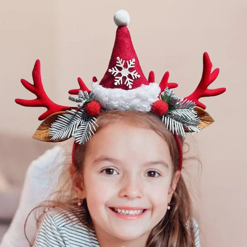 Elk Antler Headband Realistic Dress Up Costume Headband Cute Hairband Headpiece For Christmas Holiday Dress Up Hairhoop Face