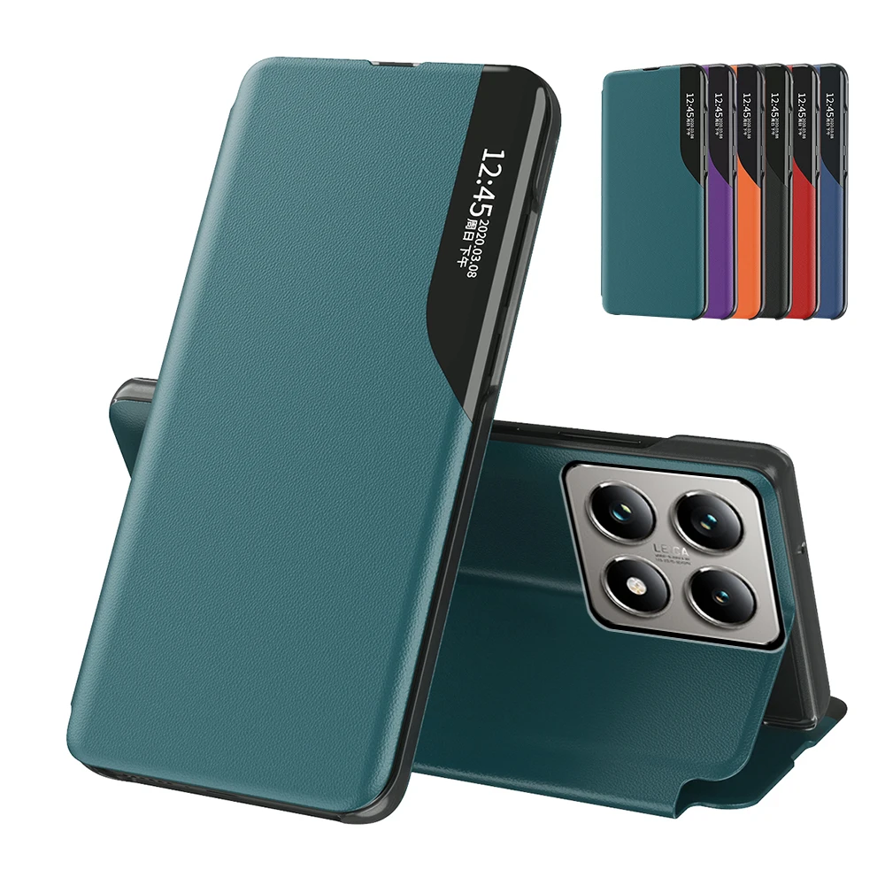 PU Leather Smart Window View Flip Cover For Xiaomi 14T Pro Xiaomi14T 14 T T14 Pro 14TPro Case Magnetic Stand Coques 6.67inch ﻿ ﻿