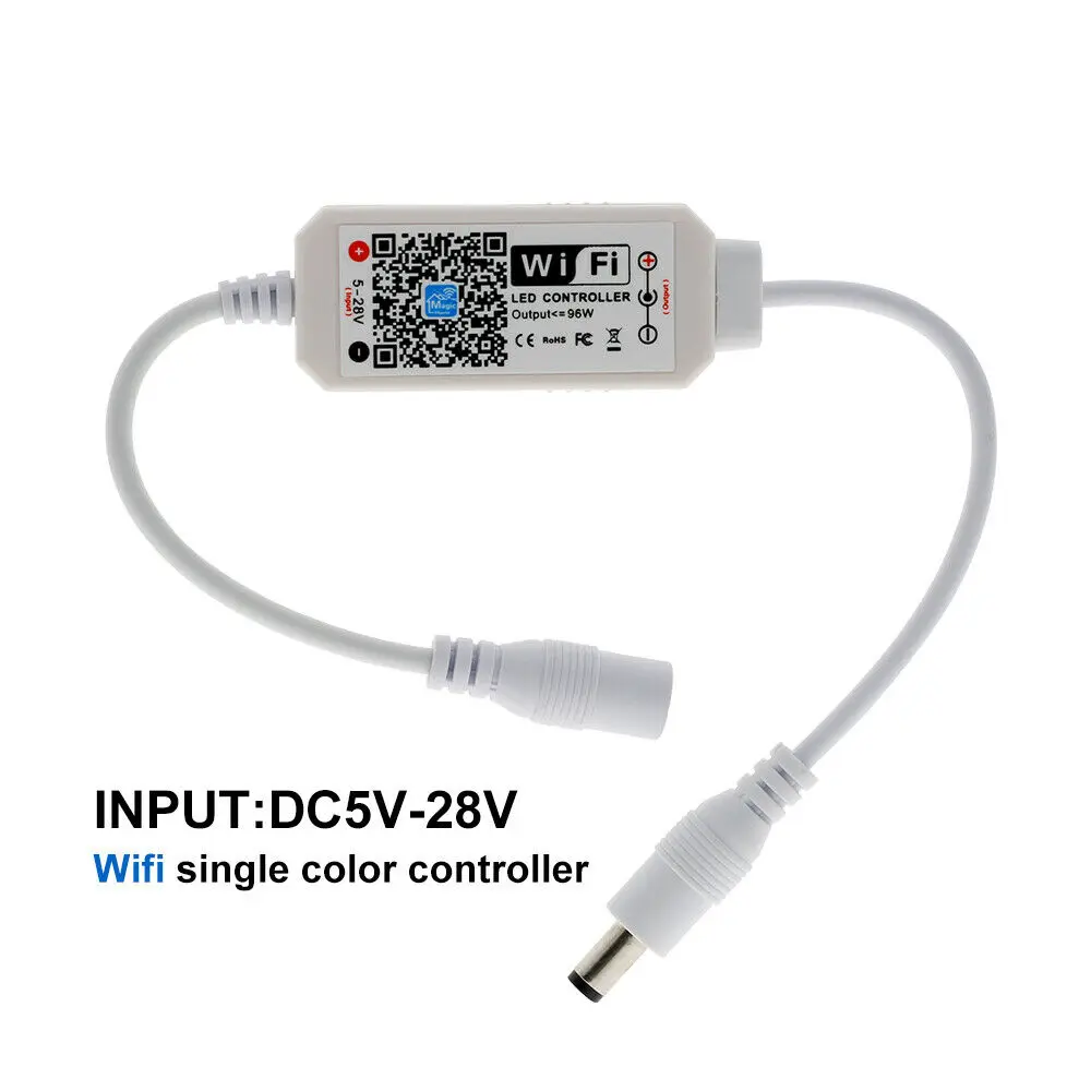 Magic Home WiFi Led Dimmer Controller Wireless Remote Controller DC12V 24V 5050 5630 3528 Single Color Strip For Alexa Google
