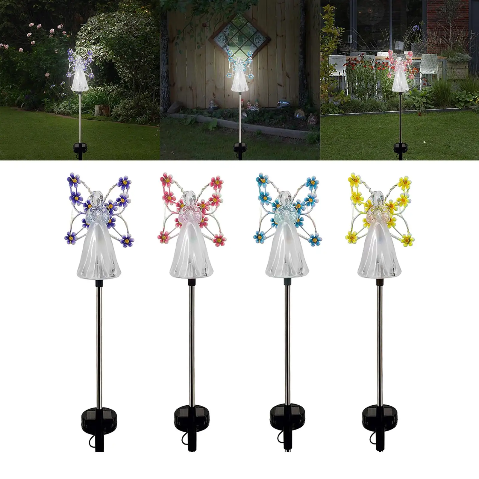 Angel Garden LED Light Solar Stake Light Outdoor Solar Solar