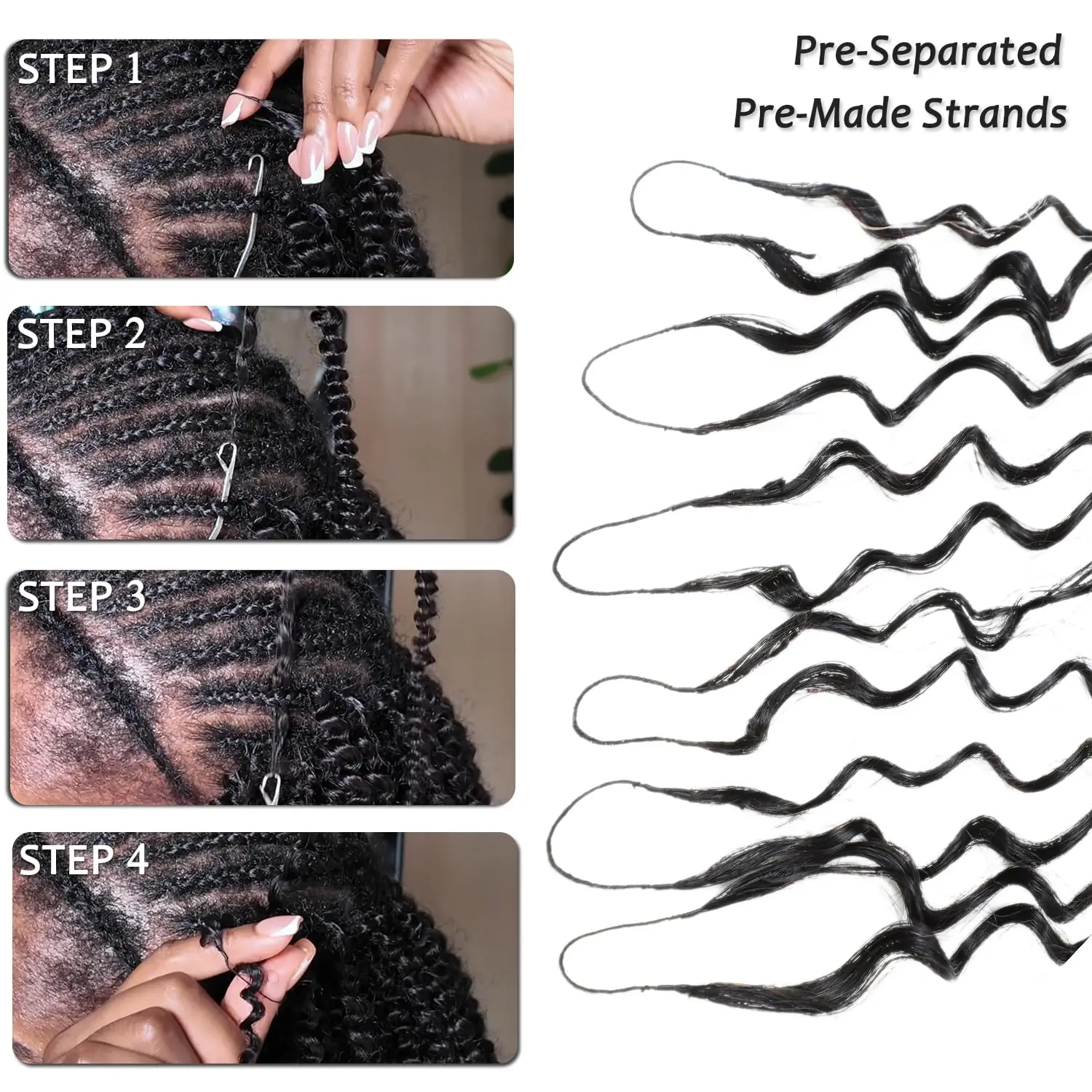 Afro Kinky Curly Crochet Human Hair 12A Miracle Knots Small Spirals Curly Crochet Hair Pre Separated Feather Crochet Human Hair 4