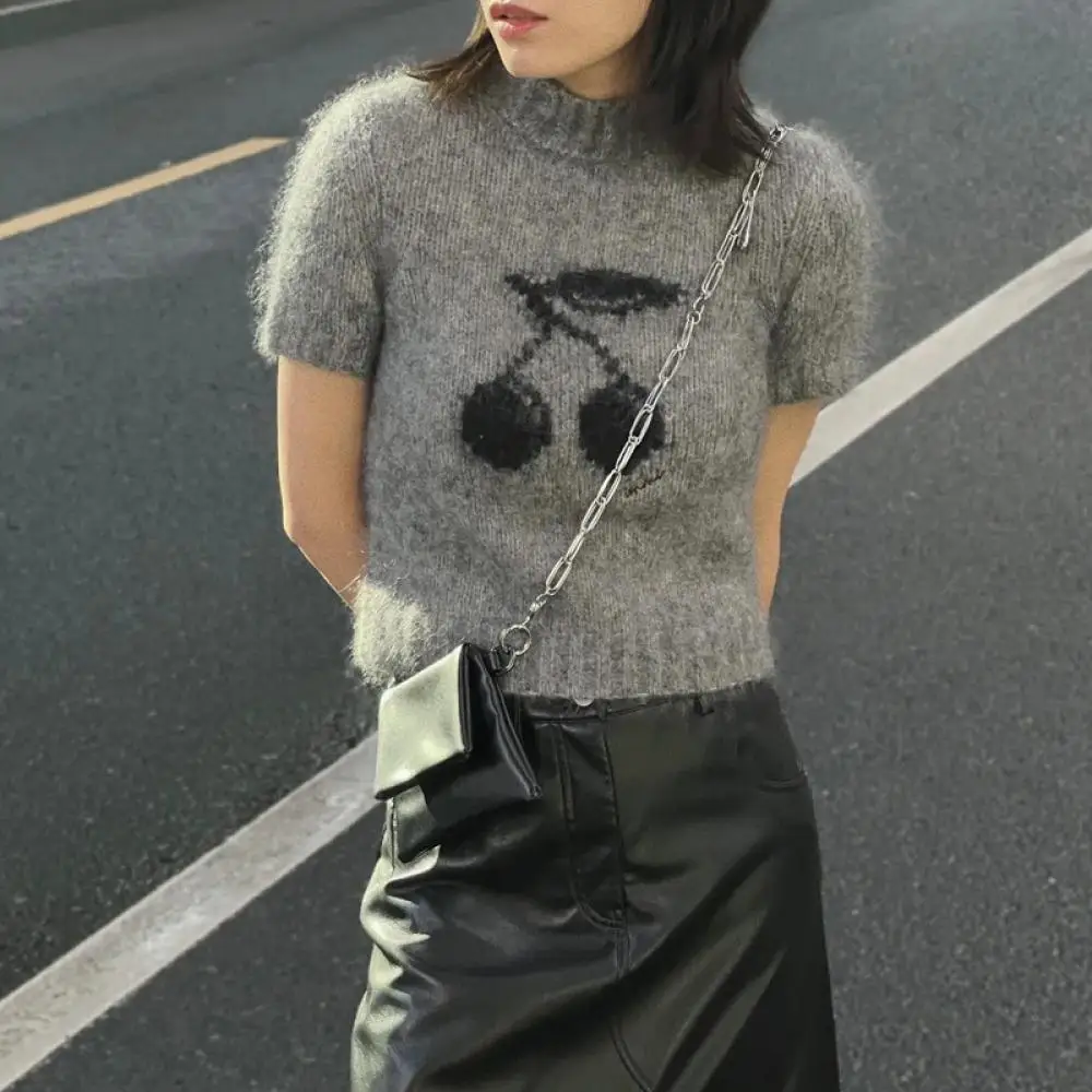 sweet-korean-cherry-jacquard-short-sleeve-slim-short-sweet-spicy-sweaters-women-2024-spring-grey-black-knit-pullover-wool