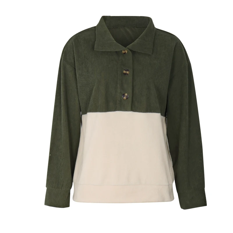 

Толстовка Женская Вельветовая с воротником-стойкой, на пуговицах