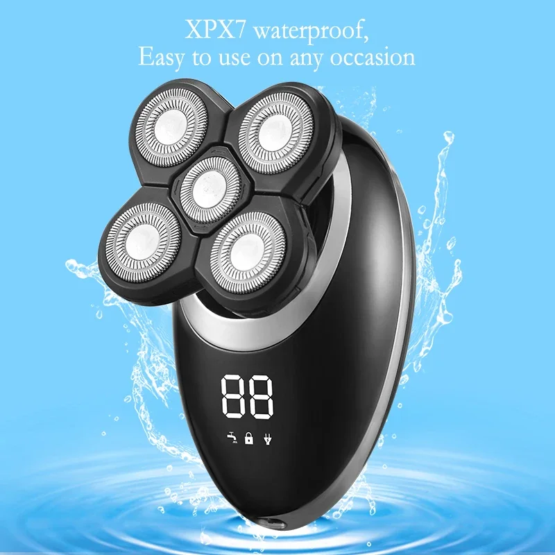 3In1 Professional Electric Shaver USB Rechargeable Washable Men's Five Floating Heads Razors Hair Clipper Nose Ear Hair Trimmer