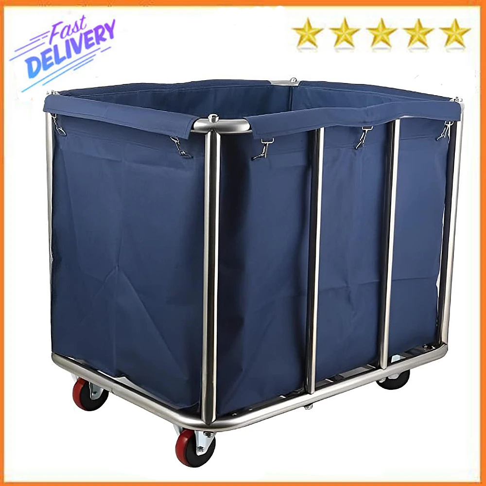 240l laundry hamper large blanket basket sorter 3 section bag organizer for dirty clothes stuffed animal toys towel organization Large Laundry Cart With Wheels Heavy Duty Rolling Storage Basket Organizer 330Lb Load Truck