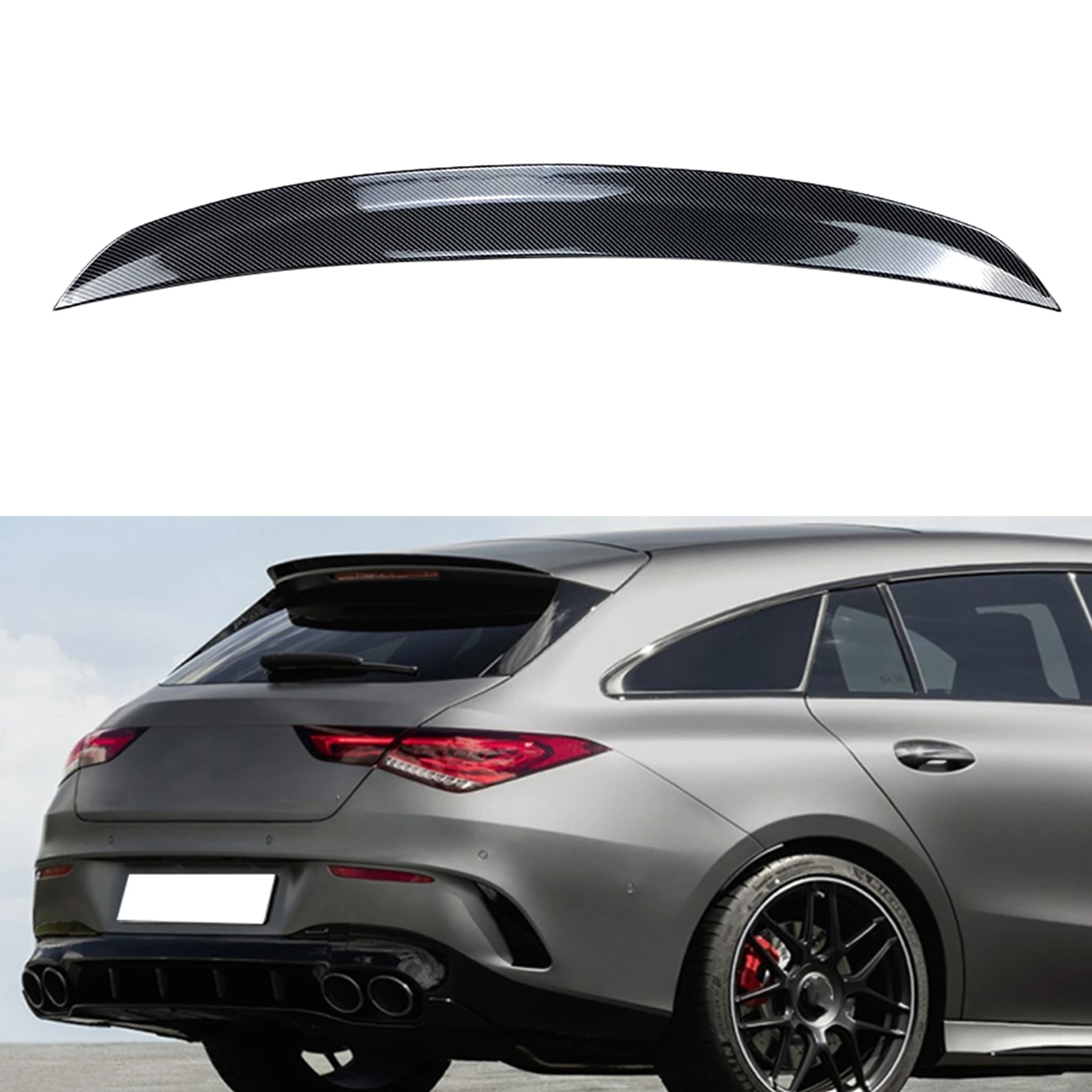 

Rear Trunk Lid Spoiler Wing For Mercedes Benz CLA Class X118 CLA200 260 CLA35 CLA45 AMG 2019-2022 Carbon Fiber Look Splitter Lip