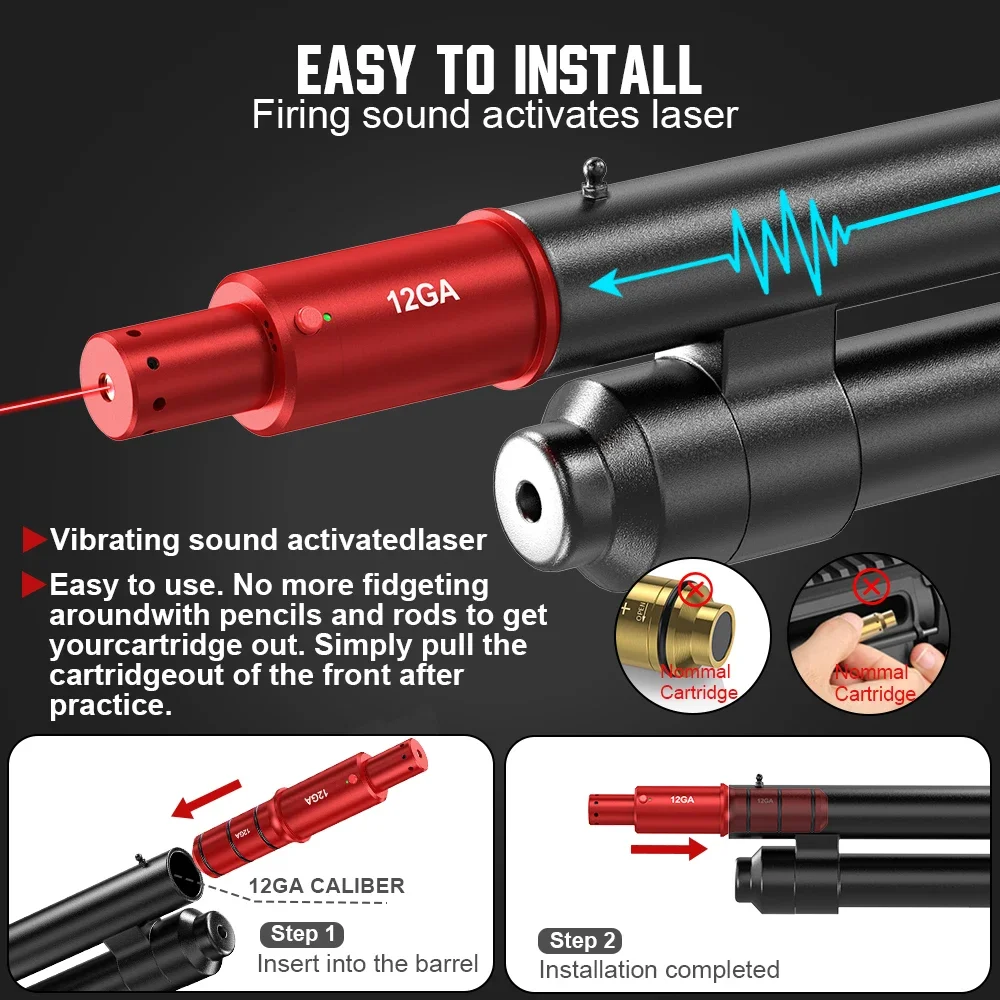 12GA dual-purpose magnetic suction laser training bullet red dot laser training bullet dry powder bullet