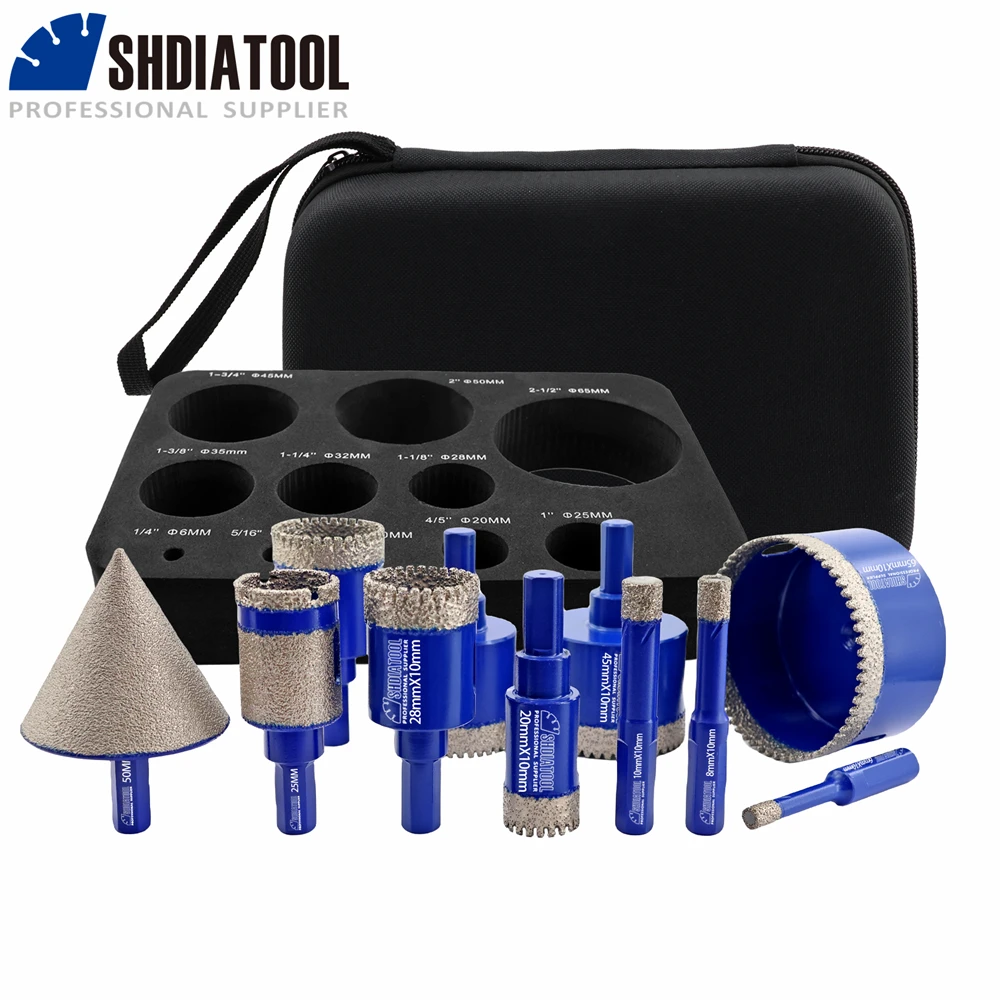 Diamond Core Drill Bits Set 8pcs Tile Hole Saw Kit For Porcelain Tile...