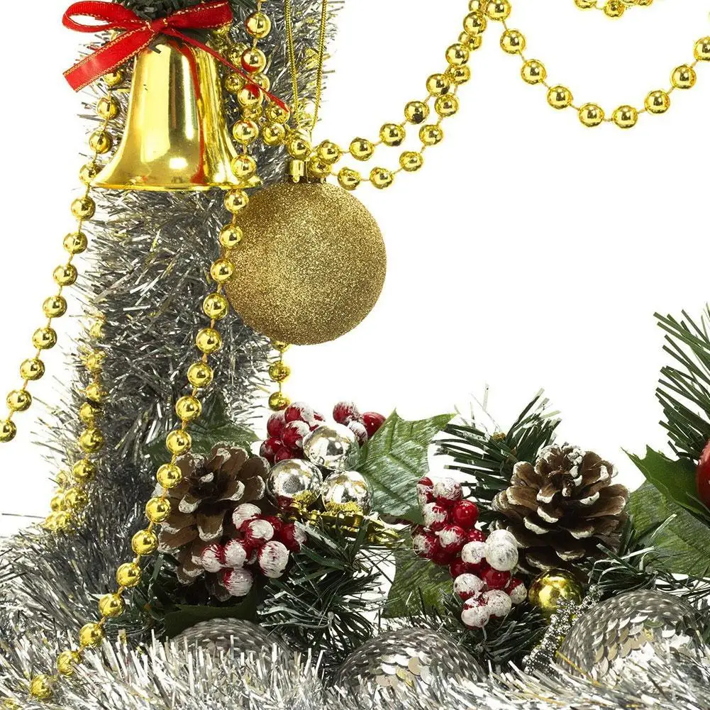 5meter Electroplated Wire Bead Chain 5mm Gold and Silver Round Bead Wedding Christmas Decoration Chain christmas decorations