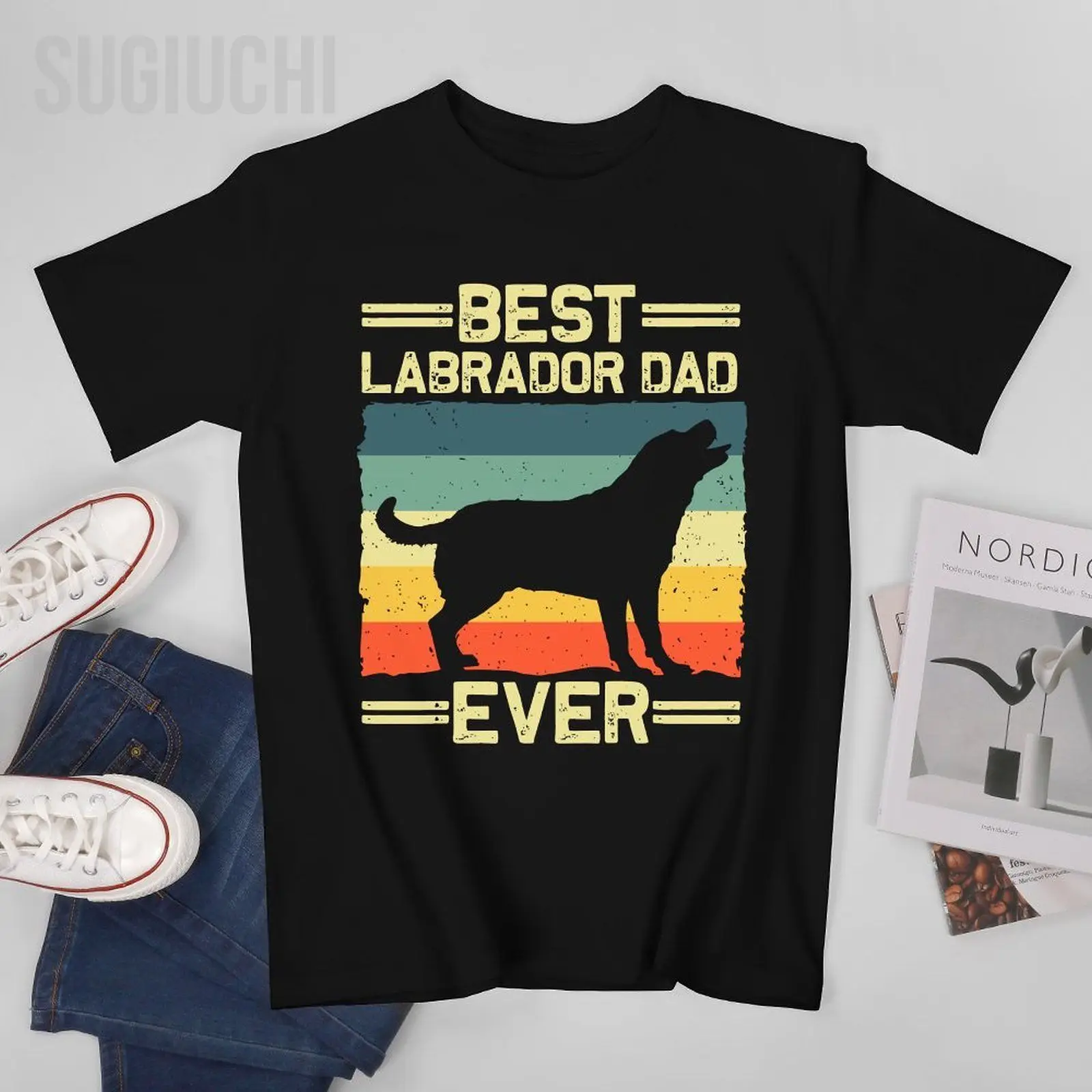 

Men Labrador Retriever Dogs Best Labrador DAD EVER Tshirt Tees O-neck T Shirts Women Boys 100% Cotton Short T-Shirt Unisex
