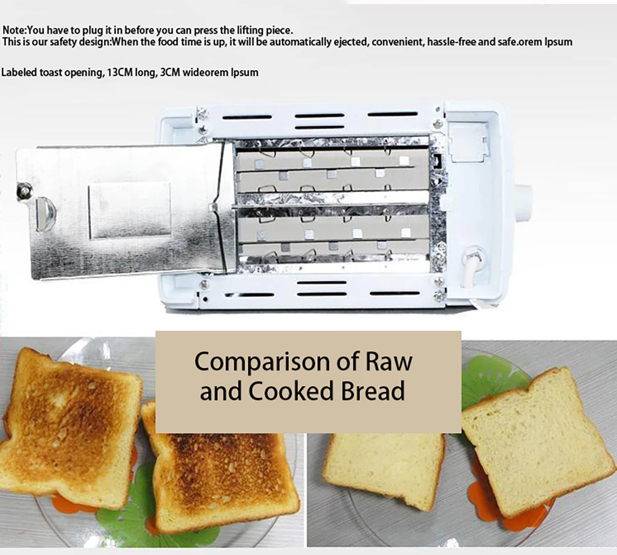 Automatic 2 Slices Toaster Removable Crumb Tray Electric Bread Baking Machine 6 Browning Options 600-700W Household Kitchen Supp 3