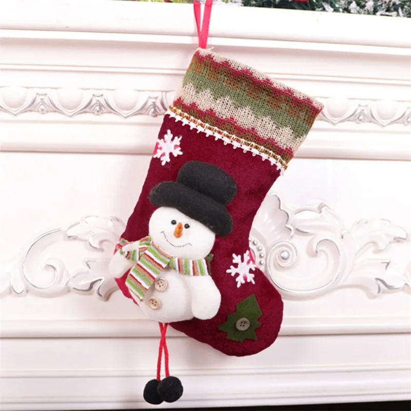 Christmas Gift Bags Christmas Stockings Gift Bags Christmas Candy Packaging Christmas Sock Kids Candy Bag Gift Santa Claus Snowman Socks Xmas Tree Ornament Christmas Stocking Decoration for Home