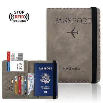 Porta passaporto e visto da uomo, accessori da viaggio Porta carte con blocco RFID Portafogli per borse e portamonete per passaporto da donna