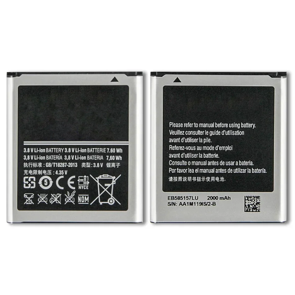 Batteria Di Ricambio Eb585157Lu Per Samsung Galaxy Core 2 Duos I8552 I869 I8558 I8550 Batteria 2000Mah Tracking No.