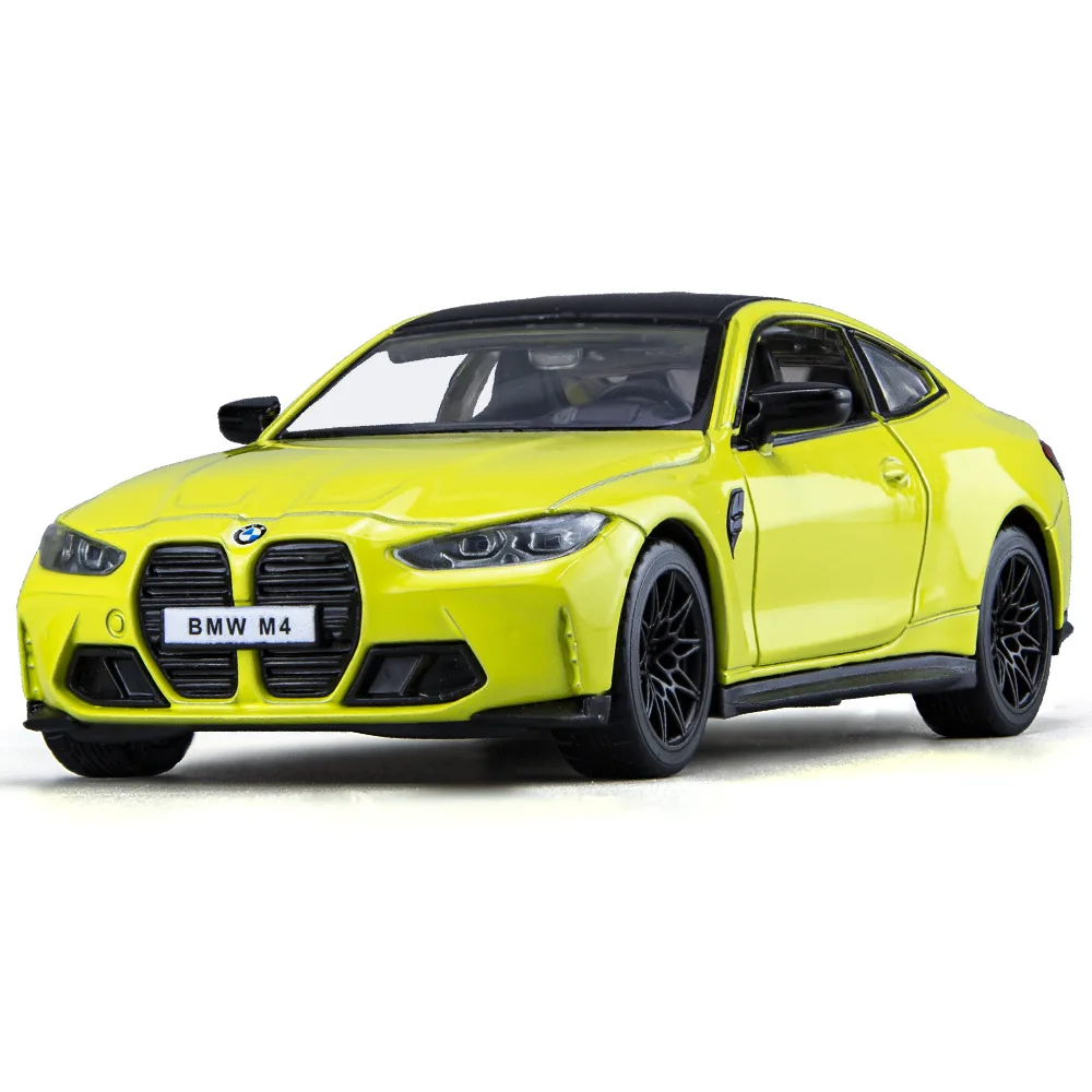 1:32 BMW M4 IM G82 Supercar 합금 자동차 모델 풀백 사운드 라이트 어린이 선물 컬렉션 다이캐스트 장난감 모델